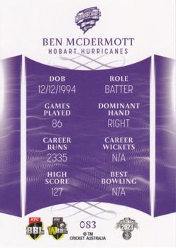 2023-24 TLA Traders Cricket Australia Luxe #083 Ben McDermott Back