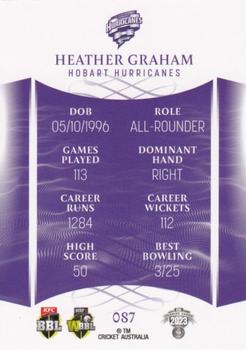 2023-24 TLA Traders Cricket Australia Luxe #087 Heather Graham Back