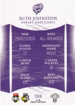 2023-24 TLA Traders Cricket Australia Luxe #088 Ruth Johnston Back
