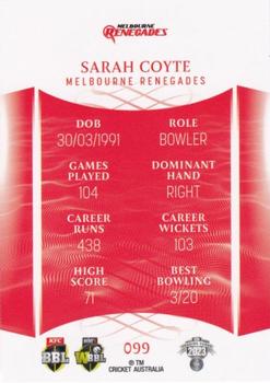 2023-24 TLA Traders Cricket Australia Luxe #099 Sarah Coyte Back