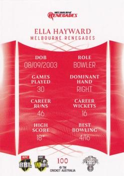 2023-24 TLA Traders Cricket Australia Luxe #100 Ella Hayward Back