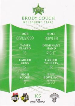 2023-24 TLA Traders Cricket Australia Luxe #105 Brody Couch Back