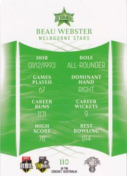 2023-24 TLA Traders Cricket Australia Luxe #110 Beau Webster Back