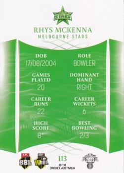 2023-24 TLA Traders Cricket Australia Luxe #113 Rhys McKenna Back