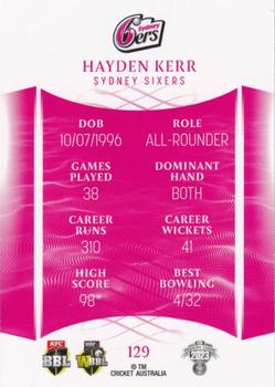 2023-24 TLA Traders Cricket Australia Luxe #129 Hayden Kerr Back