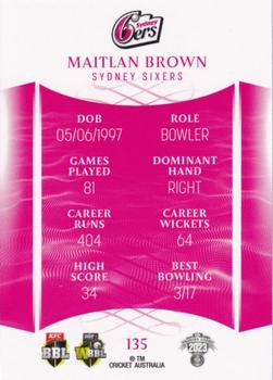2023-24 TLA Traders Cricket Australia Luxe #135 Maitlan Brown Back