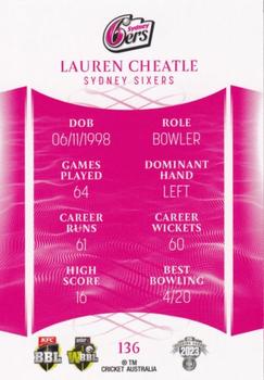 2023-24 TLA Traders Cricket Australia Luxe #136 Lauren Cheatle Back