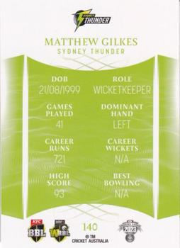 2023-24 TLA Traders Cricket Australia Luxe #140 Matthew Gilkes Back