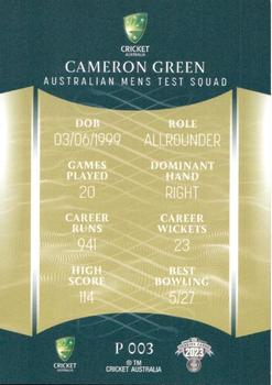 2023-24 TLA Traders Cricket Australia Luxe - Silver #P 003 Cameron Green Back