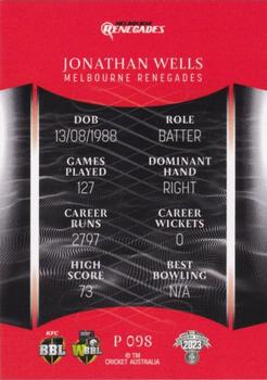2023-24 TLA Traders Cricket Australia Luxe - Silver #P 098 Jonathan Wells Back