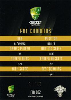 2023-24 TLA Traders Cricket Australia Luxe - Mojo Black Diamond #MB2 Pat Cummins Back