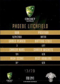2023-24 TLA Traders Cricket Australia Luxe - Mojo Black Diamond #MB41 Phoebe Litchfield Back