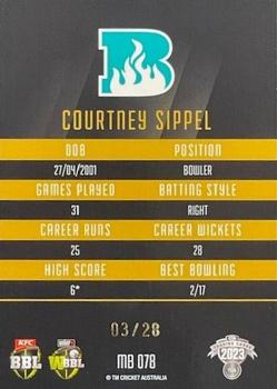 2023-24 TLA Traders Cricket Australia Luxe - Mojo Black Diamond #MB78 Courtney Sippel Back