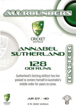 2023-24 TLA Traders Cricket Australia Luxe - All-Rounders #AR 07 Annabel Sutherland Back