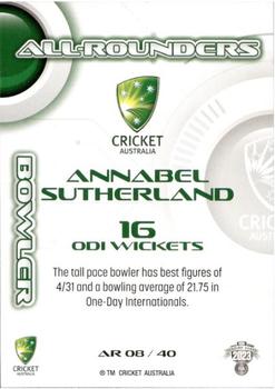 2023-24 TLA Traders Cricket Australia Luxe - All-Rounders #AR 08 Annabel Sutherland Back