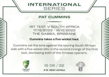 2023-24 TLA Traders Cricket Australia Luxe - International Series #IS 06 Pat Cummins Back