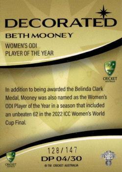 2023-24 TLA Traders Cricket Australia Luxe - Decorated Parallel #DP 04 Beth Mooney Back