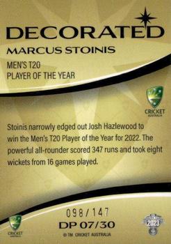 2023-24 TLA Traders Cricket Australia Luxe - Decorated Parallel #DP 07 Marcus Stoinis Back