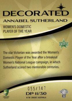 2023-24 TLA Traders Cricket Australia Luxe - Decorated Parallel #DP 11 Annabel Sutherland Back