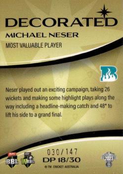 2023-24 TLA Traders Cricket Australia Luxe - Decorated Parallel #DP 18 Michael Neser Back