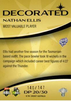 2023-24 TLA Traders Cricket Australia Luxe - Decorated Parallel #DP 20 Nathan Ellis Back
