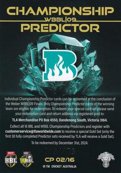 2023-24 TLA Traders Cricket Australia Luxe - Champions Predictor #CP 02 Brisbane Heat Back