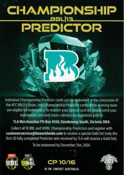 2023-24 TLA Traders Cricket Australia Luxe - Champions Predictor #CP 10 Brisbane Heat Back
