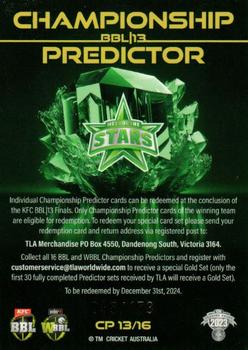 2023-24 TLA Traders Cricket Australia Luxe - Champions Predictor #CP 13 Melbourne Stars Back