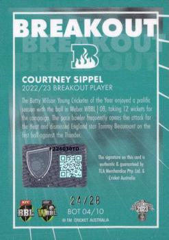2023-24 TLA Traders Cricket Australia Luxe - Breakout Signature Team #BOT4 Courtney Sippel Back