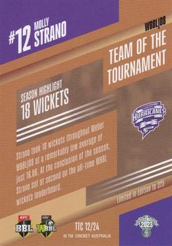 2023-24 TLA Traders Cricket Australia Luxe - Team Of The Tournament Copper #TTC 12 Molly Strano Back