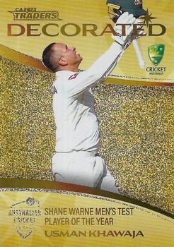 2023-24 TLA Traders Cricket Australia Luxe - Decorated Priority #DP 03 Usman Khawaja Front