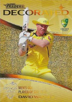 2023-24 TLA Traders Cricket Australia Luxe - Decorated Priority #DP 05 David Warner Front