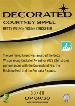2023-24 TLA Traders Cricket Australia Luxe - Decorated Priority #DP 09 Courtney Sippel Back