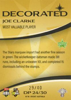 2023-24 TLA Traders Cricket Australia Luxe - Decorated Priority #DP 24 Joe Clarke Back