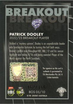 2023-24 TLA Traders Cricket Australia Luxe - Breakout Black Signature #BOS5 Patrick Dooley Back