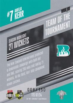 2023-24 TLA Traders Cricket Australia Luxe - Team Of The Tournament Silver #TTS7 Amelia Kerr Back