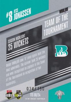 2023-24 TLA Traders Cricket Australia Luxe - Team Of The Tournament Silver #TTS8 Jess Jonassen Back