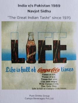 1989 Campa-Cola  #2 Navjot Siddhu Back