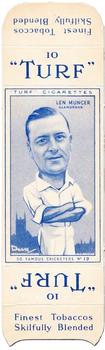 1950 Carreras Cigarettes 50 Famous Cricketers - Uncut Singles #19 Len Muncer Front
