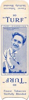1950 Carreras Cigarettes 50 Famous Cricketers - Uncut Singles #39 Maurice Tremlett Front