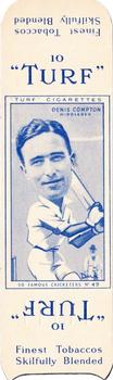 1950 Carreras Cigarettes 50 Famous Cricketers - Uncut Singles #49 Denis Compton Front