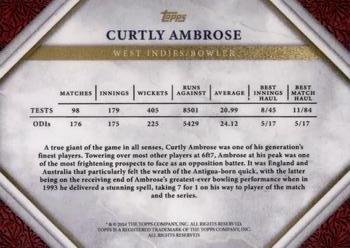 2024 Topps Cricket Legends Of the Game - Autographs Red #NNO Curtly Ambrose Back
