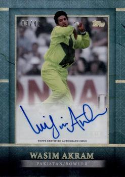 2024 Topps Cricket Legends Of the Game - Autographs Green #NNO Wasim Akram Front