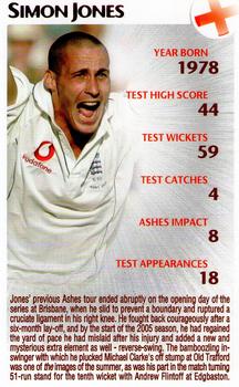 2005 Top Trumps Limited Editions The Ashes #11 Simon Jones Front