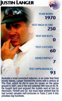 2005 Top Trumps Limited Editions The Ashes #17 Justin Langer Front