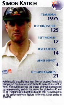 2005 Top Trumps Limited Editions The Ashes #22 Simon Katich Front