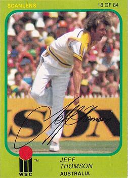 1981 Scanlens Cricket #18 Jeff Thomson Front