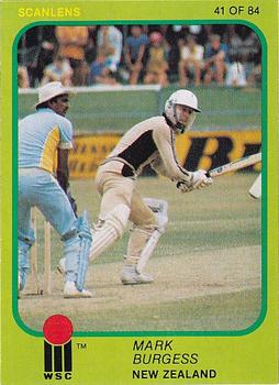 1981 Scanlens Cricket #41 Mark Burgess Front