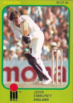 1981 Scanlens Cricket #58 John Emburey Front