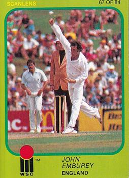 1981 Scanlens Cricket #67 John Emburey Front